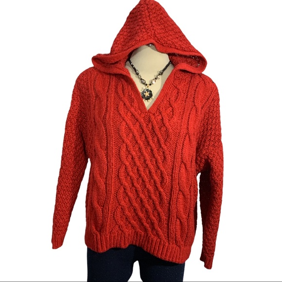 HARLOW Red  Oversized Suéter 3/4 Sleeves  Size M - Picture 3 of 9